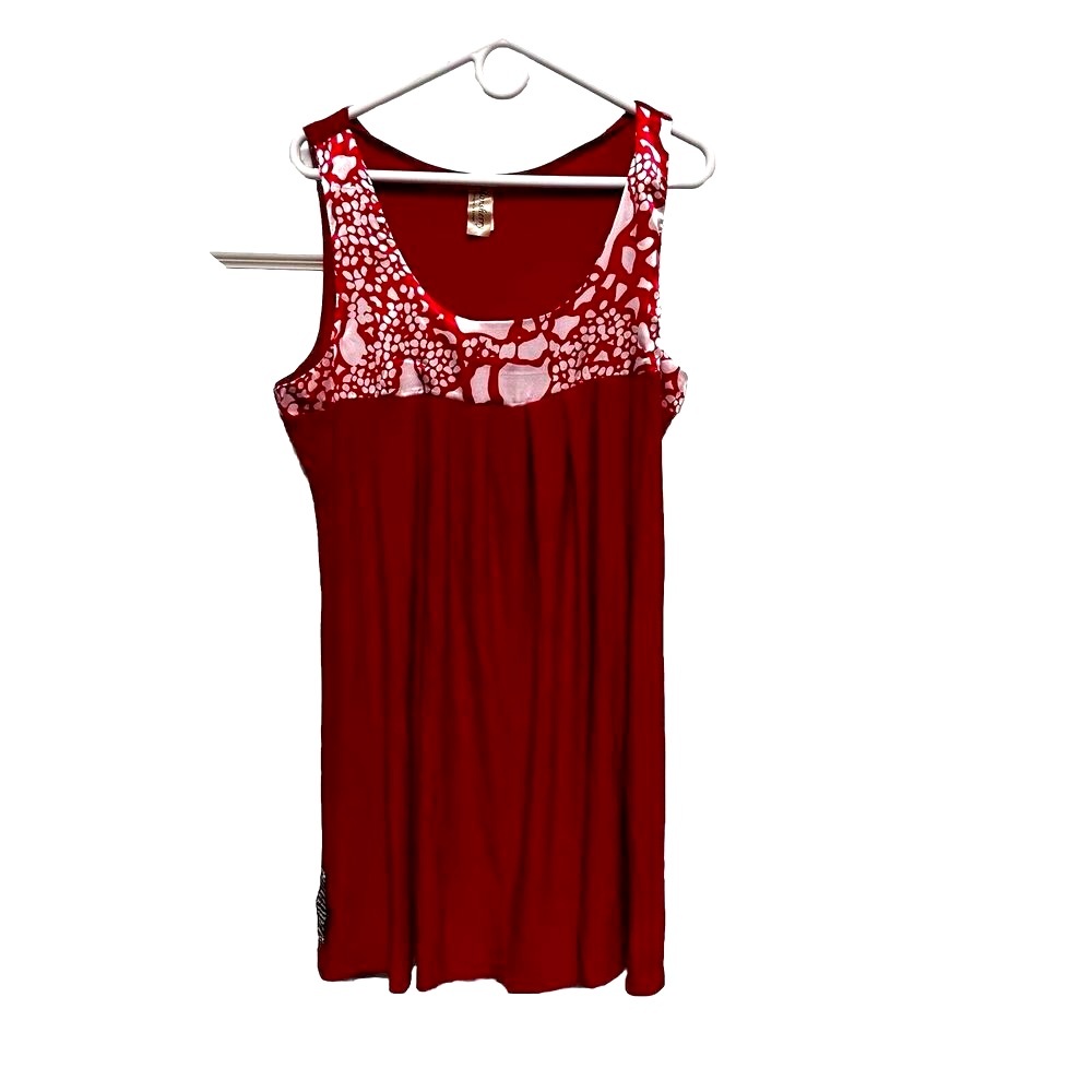 Monsherry Womens 3XL Red Pleated Sleeveless Tunic Top Hebrews 11:1‎ M5219